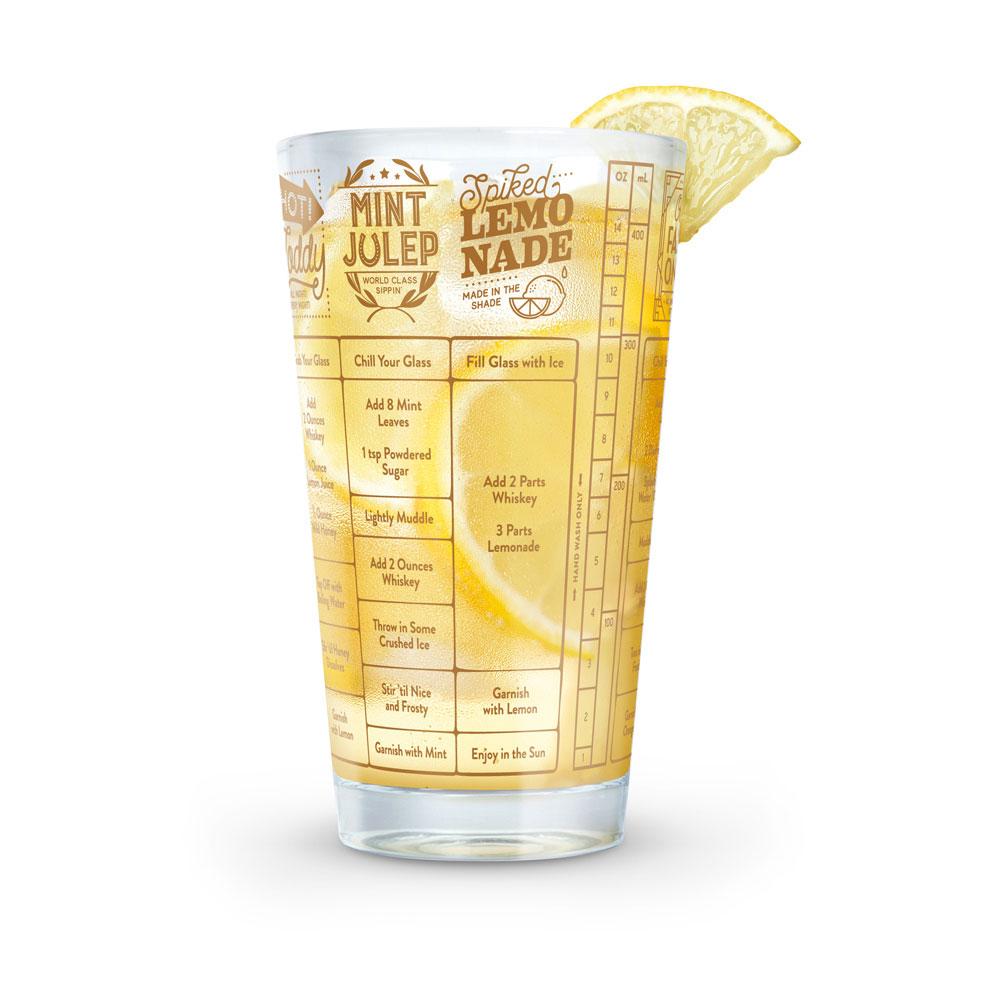 Genuine Fred Fred GOOD MEASURE Cocktail Recipe Glass, Whiskey