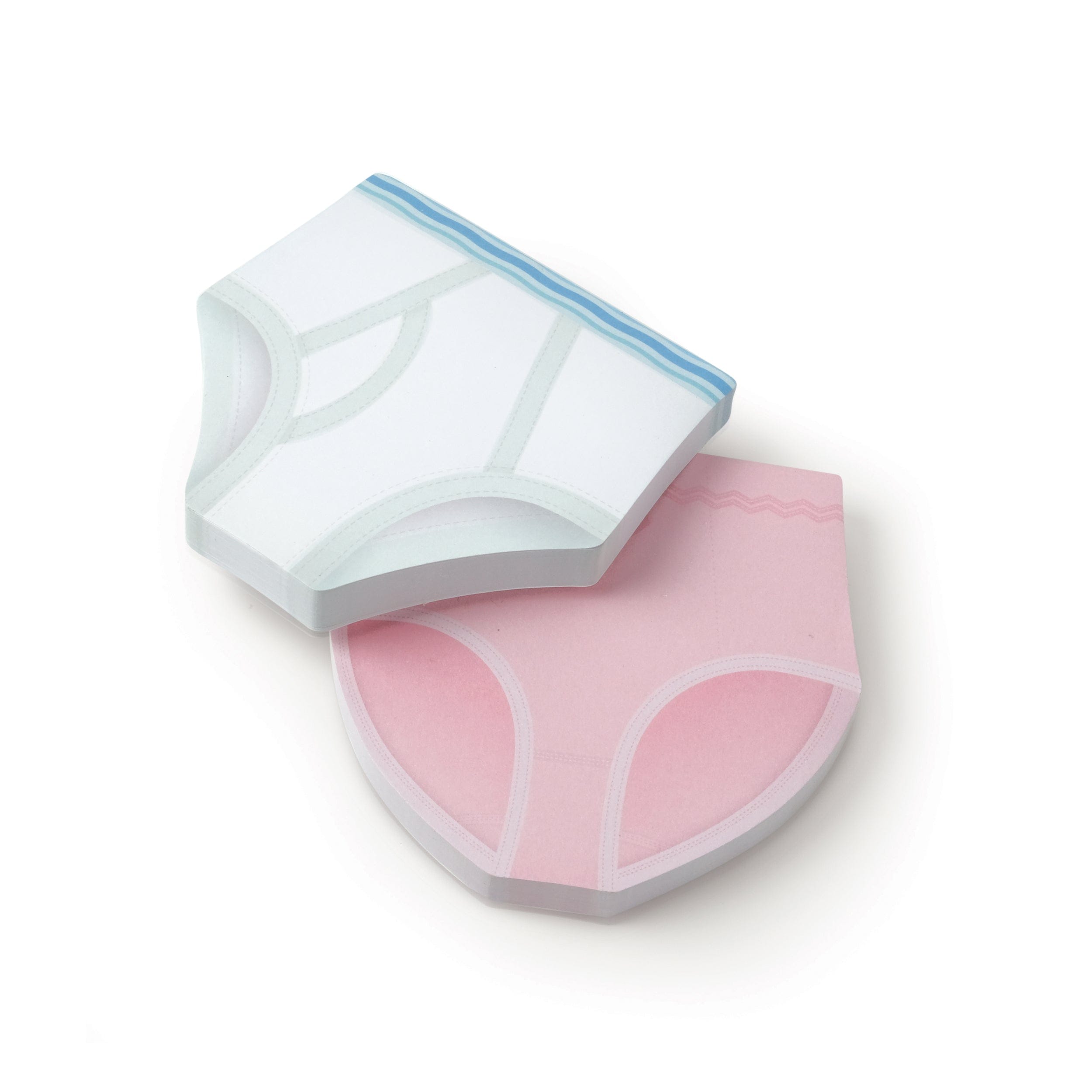 A set of two sticky notes that look like underwear