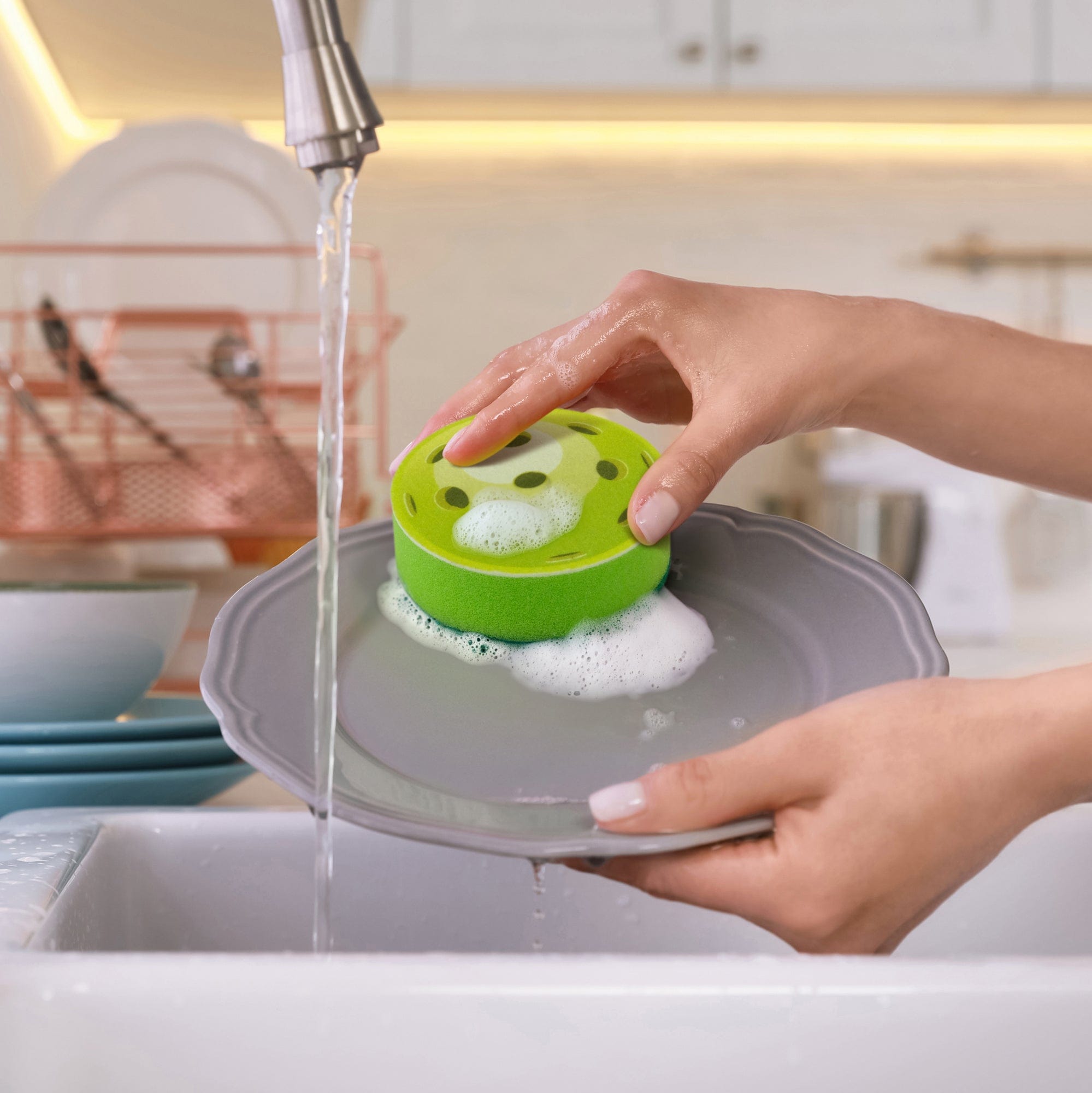 pickleball sponge in sink
