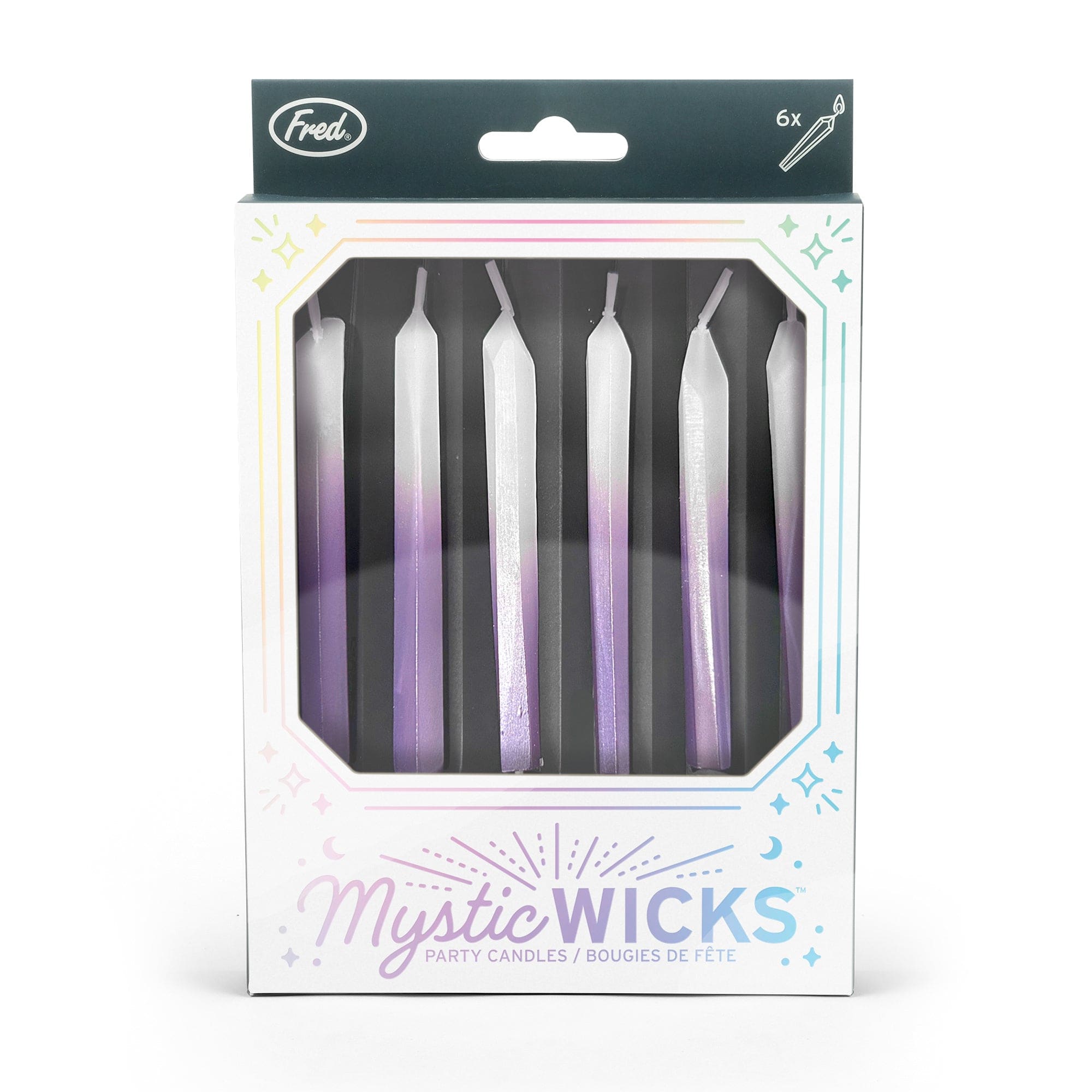 Mystic Wicks, crystal party candles in packaging