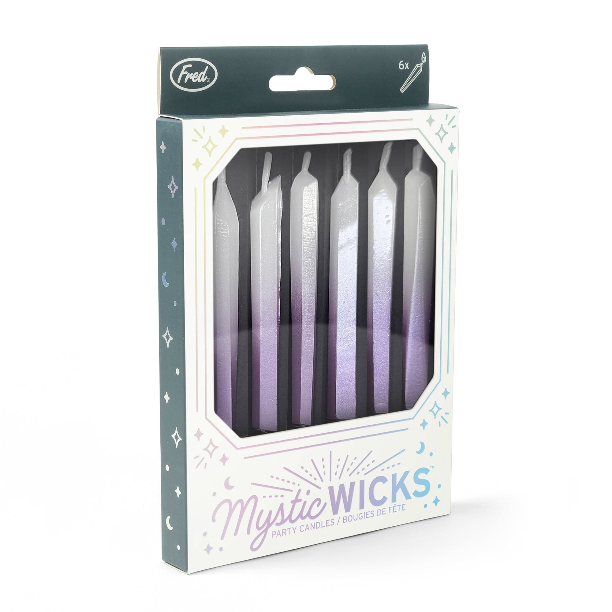 Mystic Wicks, crystal party candles in packaging